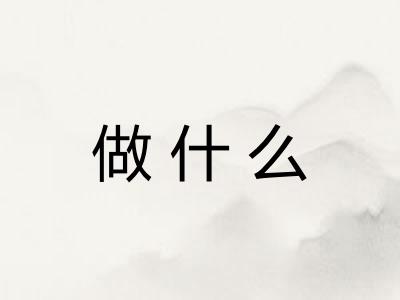做什么 做什么