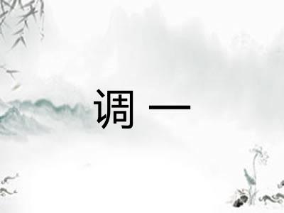 调一 调一