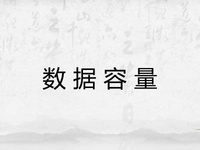 数据容量