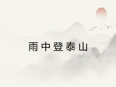 雨中登泰山 雨中登泰山