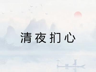 清夜扪心 清夜扪心
