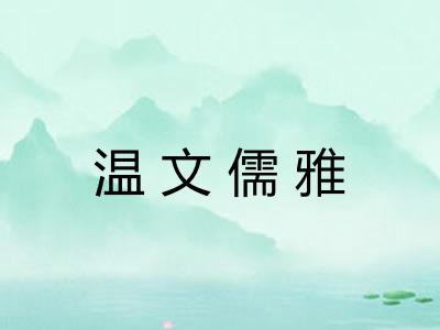 温文儒雅 温文儒雅