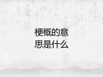 梗概的意思是什么