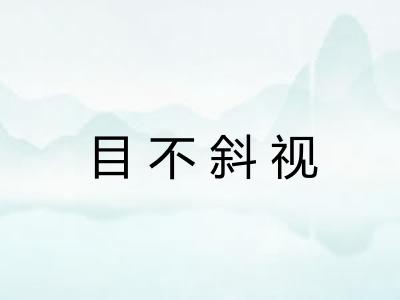 目不斜视 目不斜视