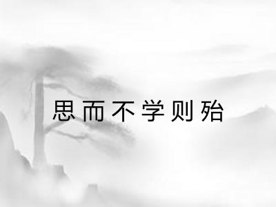思而不学则殆 思而不学则殆