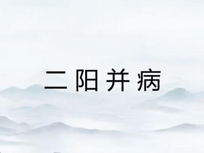 二阳并病 二阳并病