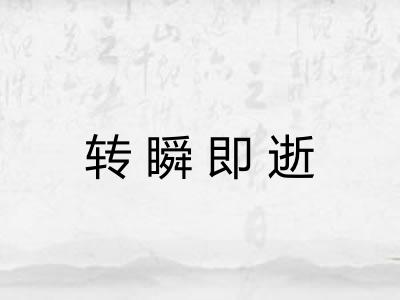 转瞬即逝