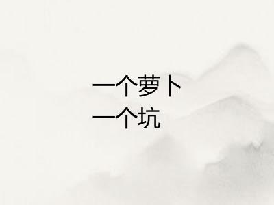 一个萝卜一个坑 一个萝卜一个坑