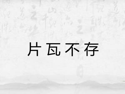 片瓦不存