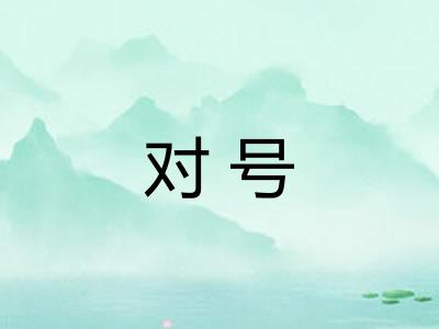 对号 对号