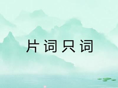 片词只词 片词只词