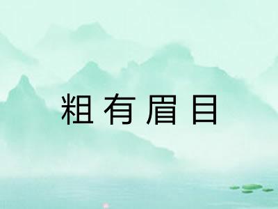 粗有眉目 粗有眉目