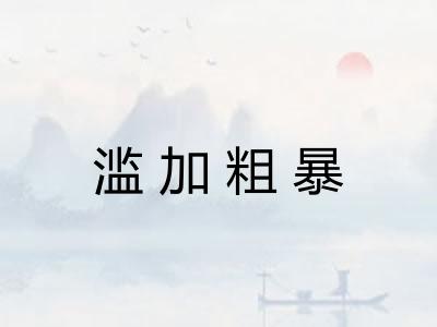 滥加粗暴 滥加粗暴
