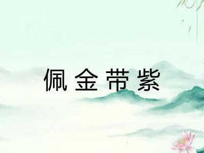 佩金带紫 佩金带紫