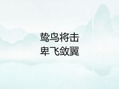 鸷鸟将击卑飞敛翼 鸷鸟将击卑飞敛翼