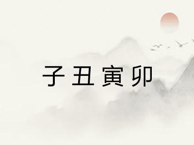 子丑寅卯 子丑寅卯