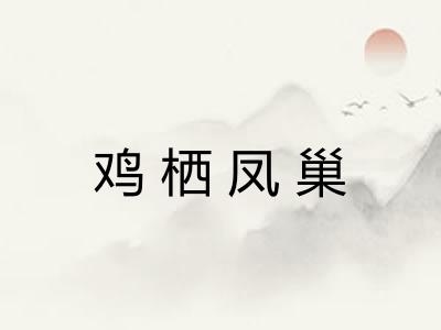 鸡栖凤巢 鸡栖凤巢