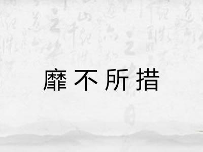 靡不所措