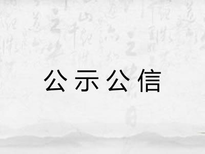 公示公信 公示公信