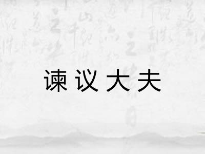 谏议大夫 谏议大夫