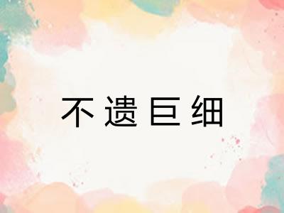 不遗巨细 不遗巨细