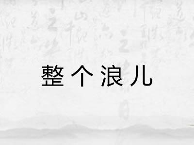 整个浪儿