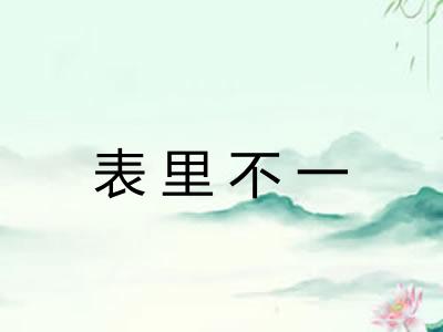 表里不一