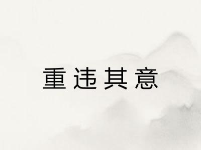 重违其意 重违其意