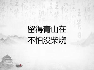 留得青山在不怕没柴烧 留得青山在不怕没柴烧