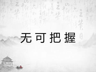 无可把握