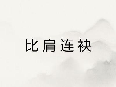 比肩连袂 比肩连袂